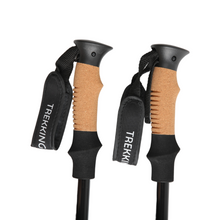 Cargar imagen en el visor de la galería, Bastones de Trekking Aluminio Negro (2 UNIDADES)