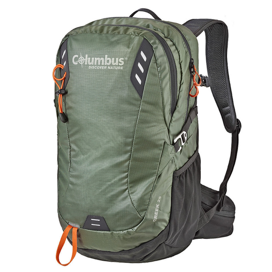 Mochila Columbus Creek 25 Verde con RAIN COVER trekking en chile