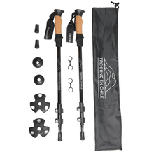 Cargar imagen en el visor de la galería, Bastones de Trekking Aluminio Negro (2 UNIDADES)
